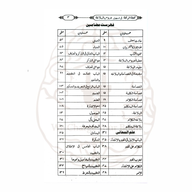 تحفۃ الرافۃ اردو شرح دروس البلاغۃ" کتاب کا سرورق، دروس البلاغۃ کی اردو شرح، علم البلاغہ کے اصولوں کی وضاحت۔