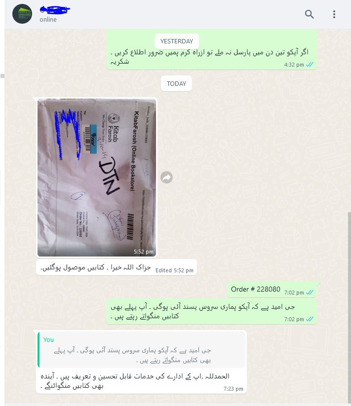 KitabFarosh Reviews of Customer Trust and Books purchasing Online bookstore