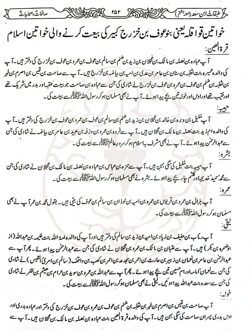 طبقات ابن سعد – مستند تاریخی کتاب، صحابہ کرام، تابعین اور اسلامی شخصیات کی سوانح پر مبنی