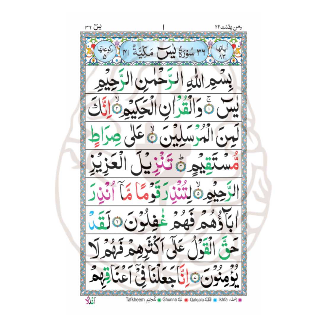 Y/453T – Surah Yaseen Tajweedi