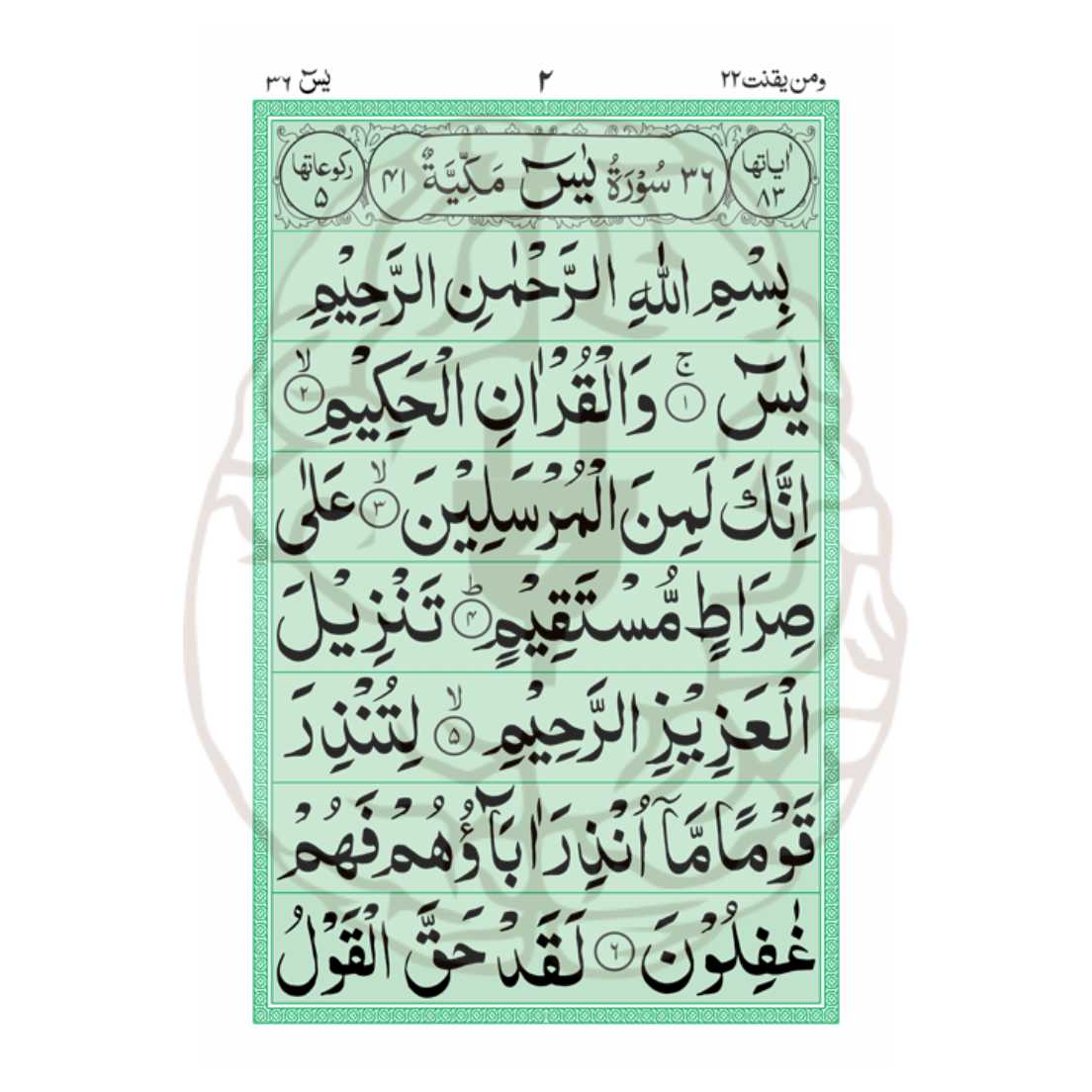 Y/454 – Surah Yaseen