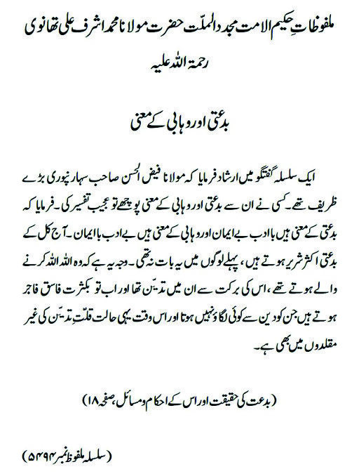 بدعتی اور وہابی کے معنی