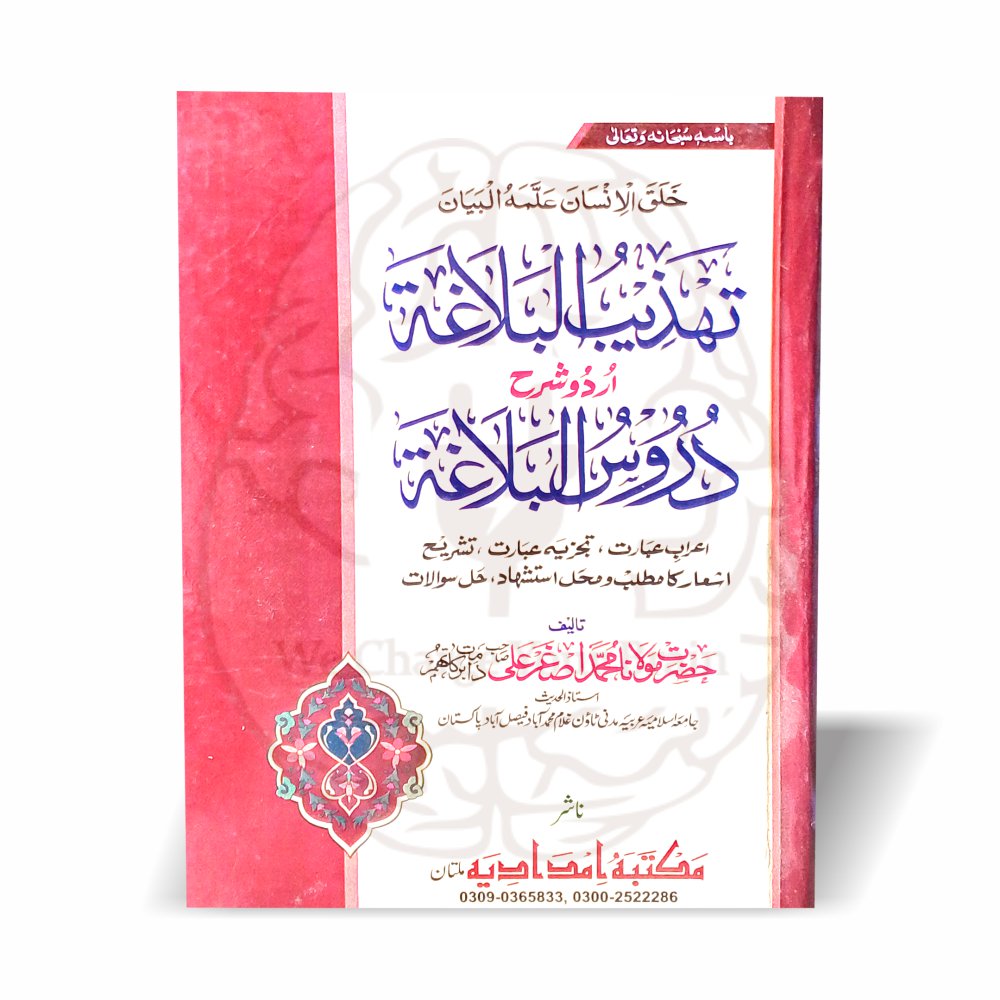 تہذیب البلاغۃ شرح دروس البلاغۃ علمِ بلاغت کی جامع اردو شرح ہے جو اعراب، تشریح اور درسی سوالات کے حل کے ساتھ مکمل رہنمائی فراہم کرتی ہے۔