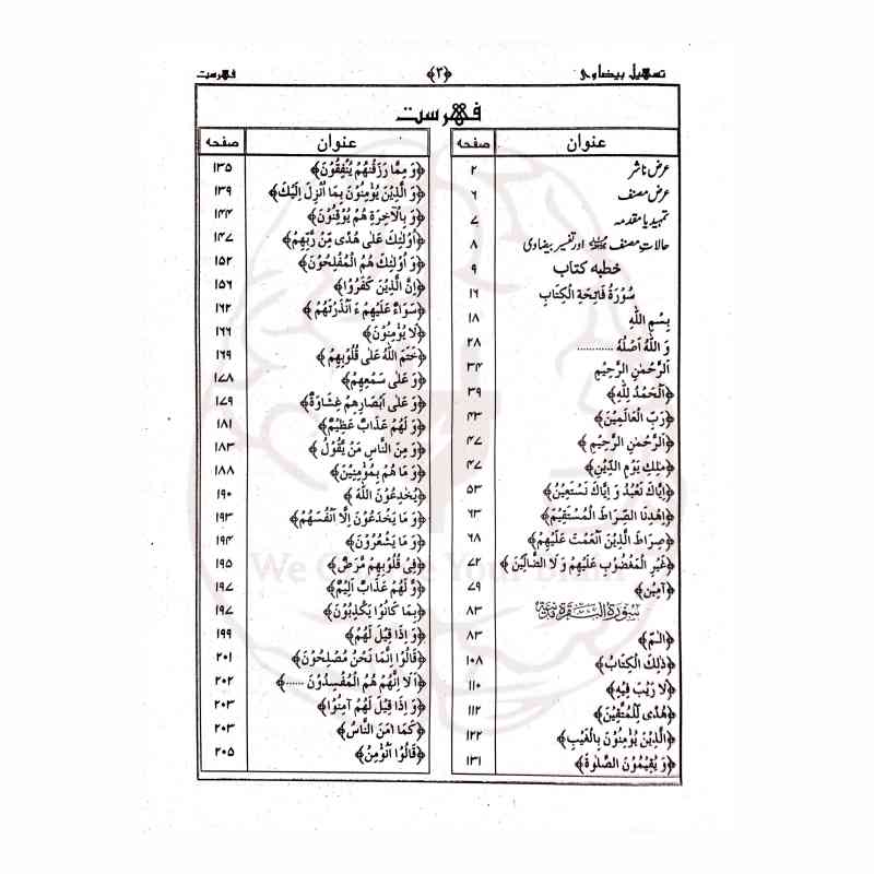 تسھیل بیضاوی — شرحِ تفسیر بیضاوی اردو شرح